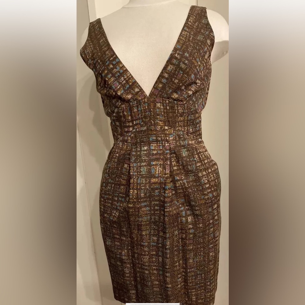 Hunter Dixon by Hunter Bell 100% Silk Anthropologie Dress Vixie Pleated Size 2